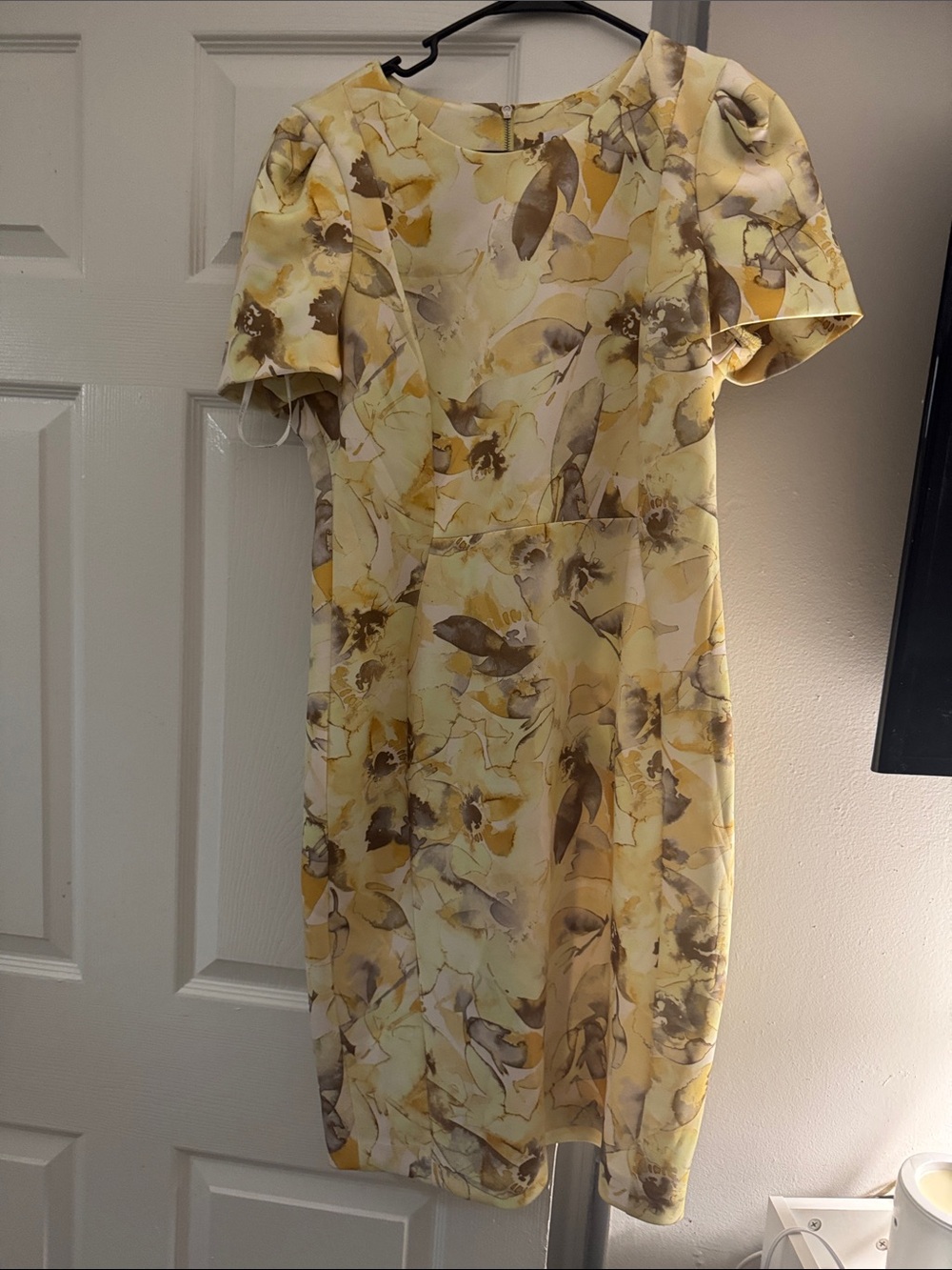 Calvin Klein Yellow Floral Sheath Dress